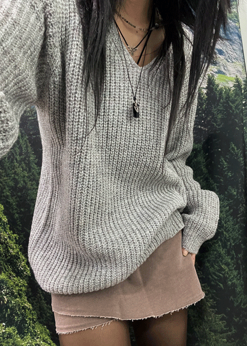 [착용컷추가 ]v neck pearl knit (5color)