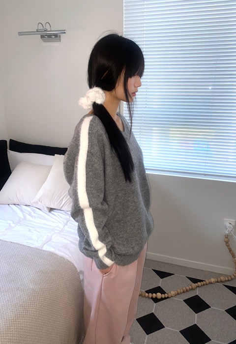 line fur knit [gray]