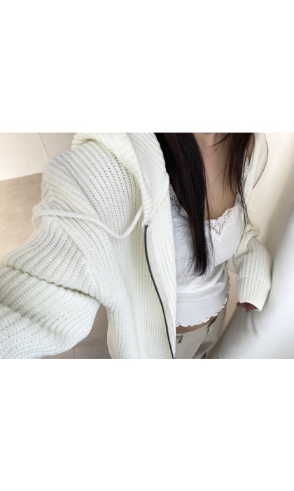 Day loose knit zip-up [3c]