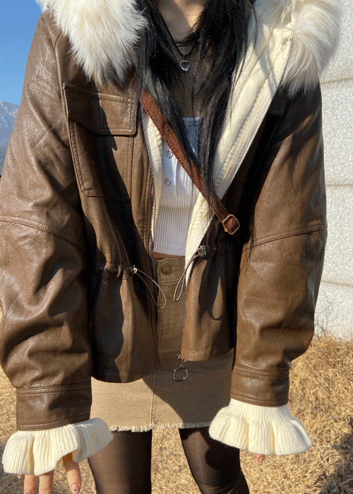 string leather jk (2color)